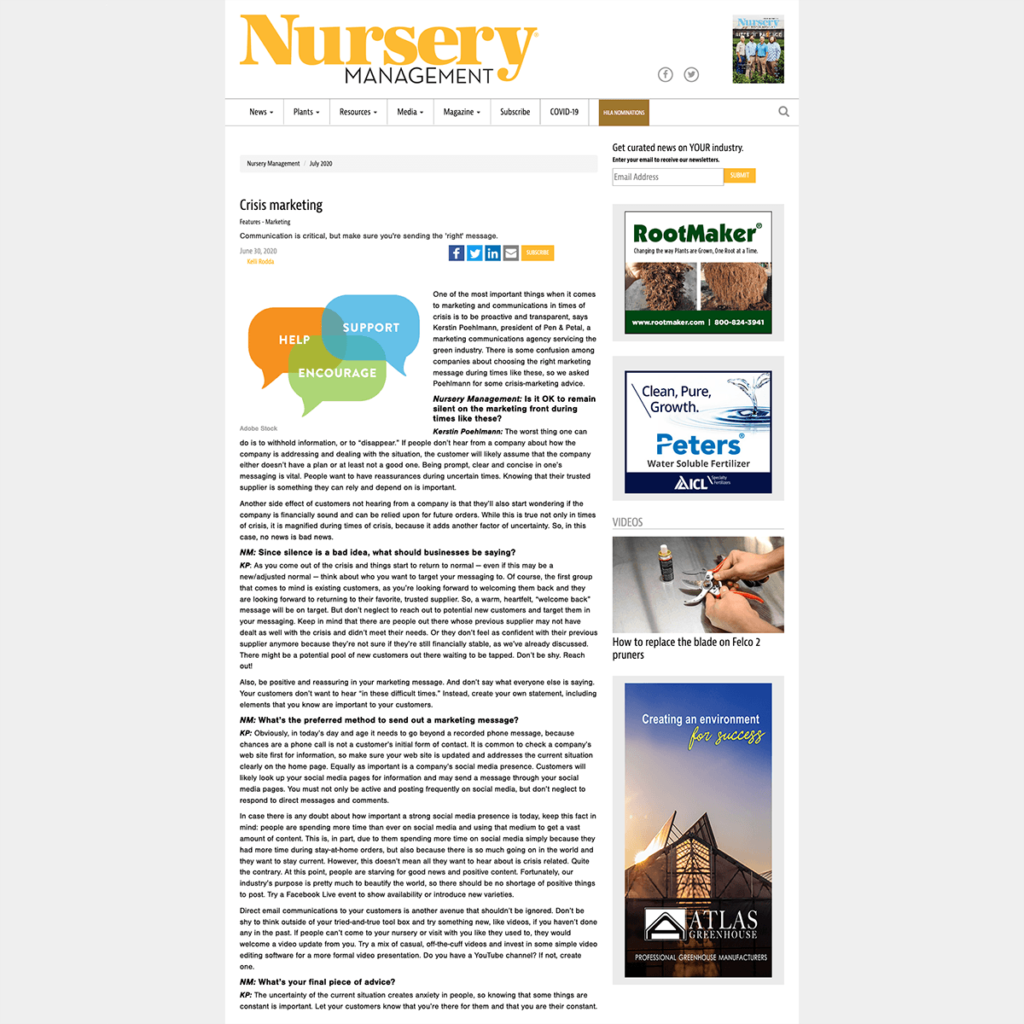 Nursery Management article
